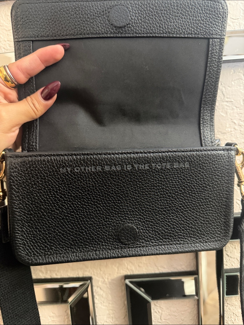 Marc Jacobs Black The Mini Bag Crossbody with Gold Hardware - Picture 2 of 3
